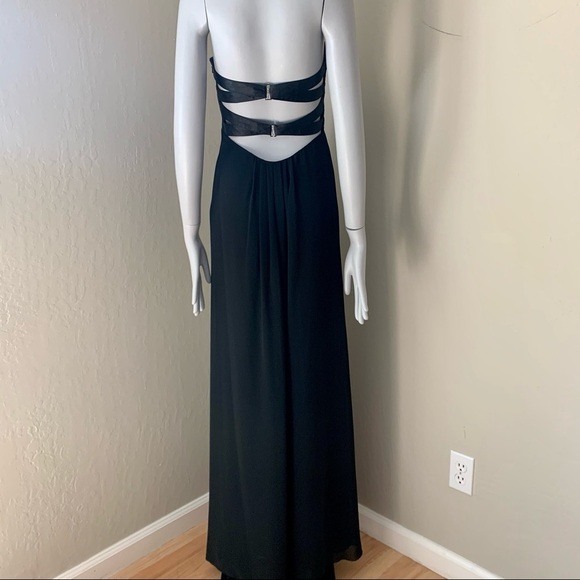LA FEMME Black Strapless Formal Long Maxi Dress Black Tie Size 0 - Picture 15 of 15